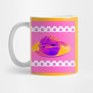 Pineapple Bun - Funky Hong Kong Street Food - Pop Art Neon Purple with Hot Pink Mug